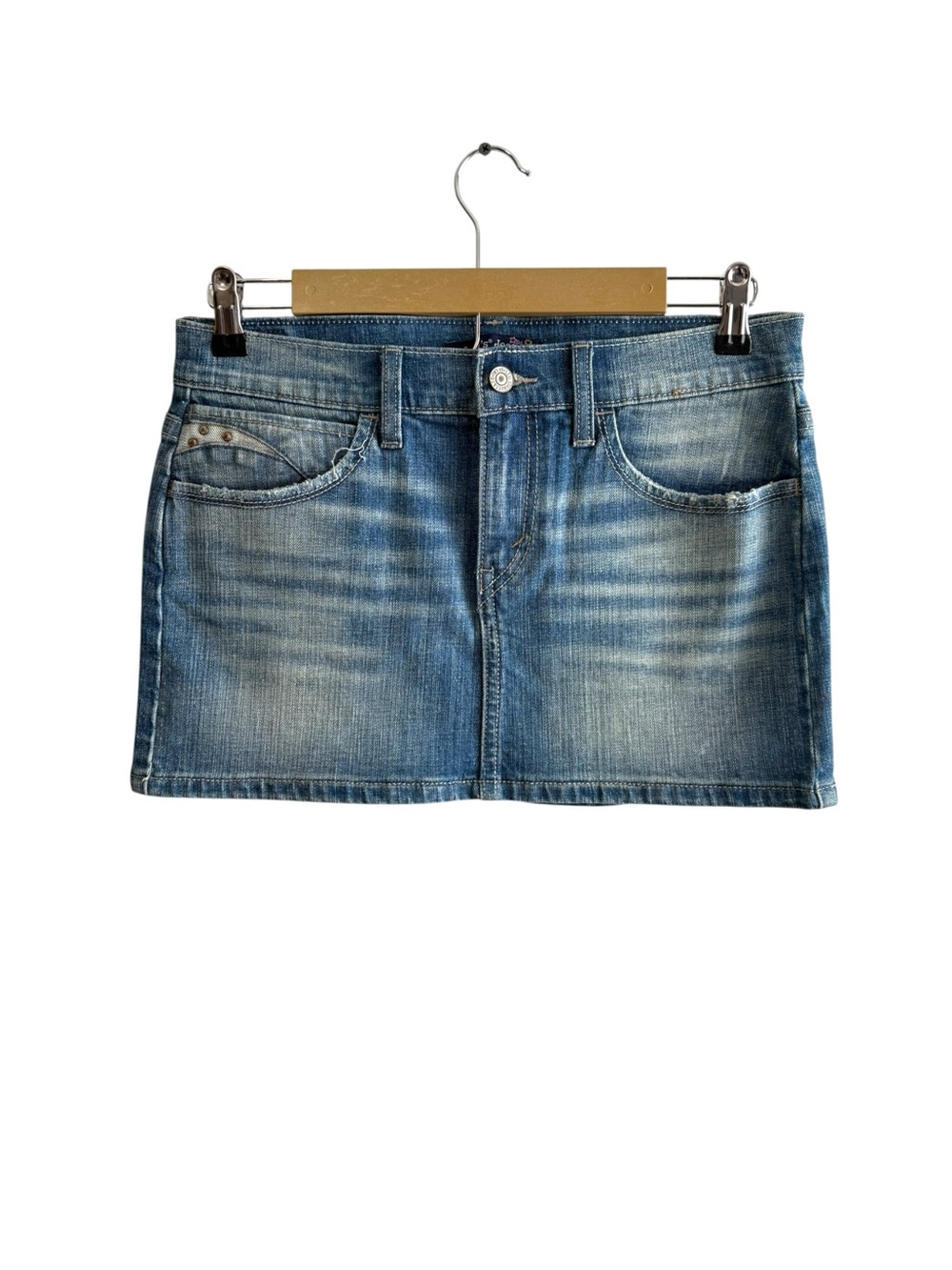Vintage Y2K Levi’s‎ Size 7 Denim Mini Skirt Party Travel Punk Grunge Feminine